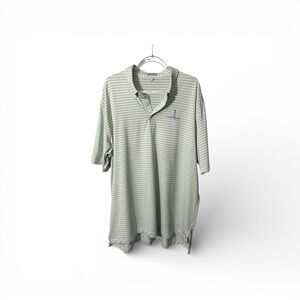Peter Millar Summer Comfort Green Striped Polo Golf Streamsong Black XXL